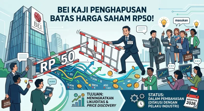 BEI Buka Opsi Hapus Batas Minimum Harga Saham Rp50