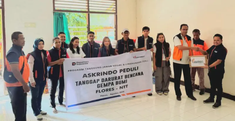 Semangat Kemerdekaan, Askrindo Bantu Korban Gempa Bumi di Flores