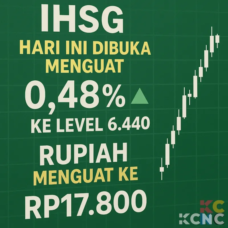 IHSG Hari Ini Dibuka Menguat 0,48% ke Level 6.440, Rupiah Menguat ke Rp17.800