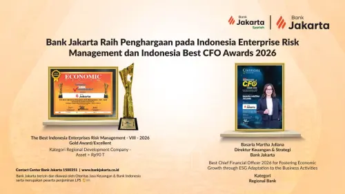 Bank Jakarta Borong Dua Penghargaan ERM dan Best CFO Awards 2026