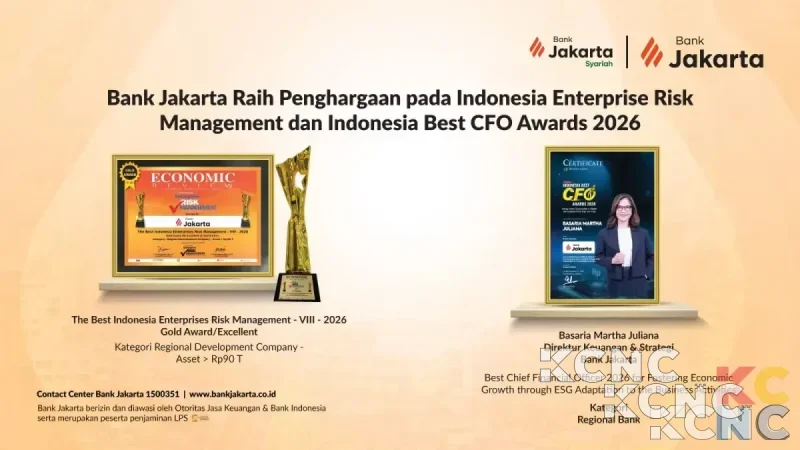 Bank Jakarta Borong Dua Penghargaan ERM dan Best CFO Awards 2026